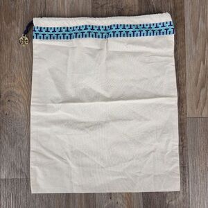 Tory Burch Canvas Dust Bag Cover with Blue and Green Strap